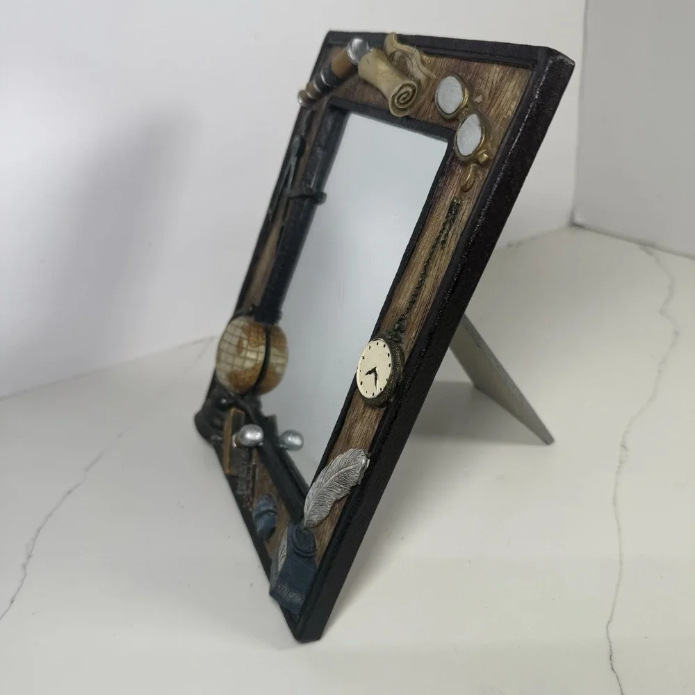 Decorative Mirror With Vintage Explorer Frame EUC